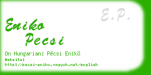 eniko pecsi business card