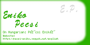 eniko pecsi business card